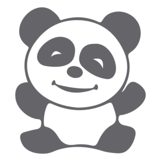 Happy Panda Decal (Grey)